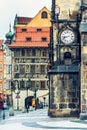 Staromestske namesti and Old Town Hall wall in Prague, Czech