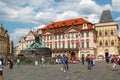 Staromestske Namesti Old Town main square and the Jan Hus monument in Prague, Czech Republic Royalty Free Stock Photo