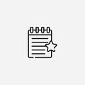 Starred document vector icon sign symbol
