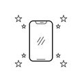 Black line icon for Starred, iphone and smartphone