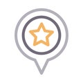 Starred vector color line icon