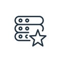 starred vector icon isolated on white background. Outline, thin line starred icon for website design and mobile, app development.