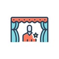 Color illustration icon for Starring, stage and social