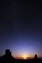 Starring night over the monument valley park