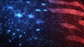 A starry American flag where each star is a glowing node connected by