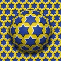 Starry ball rolling along the same surface. Abstract vector optical illusion illustration. Motion background Royalty Free Stock Photo