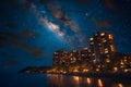 Starry Beachside Escape: Serene Night Sky. Concept Beachside Photoshoot, Night Sky, Starry Night,