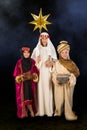 Starry christmas night with wisemen Royalty Free Stock Photo