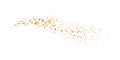 Starry confetti on a white background. A stream of golden stars. Royalty Free Stock Photo