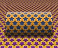 Starry cylinder is rolling along the same surface. Abstract vector optical illusion illustration