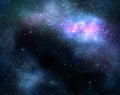 Starry deep outer space nebual and galaxy Royalty Free Stock Photo