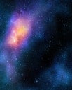 Starry deep outer space nebual and galaxy