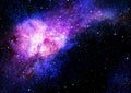 Starry deep outer space nebual and galaxy Royalty Free Stock Photo