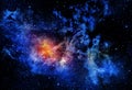 Starry deep outer space nebual and galaxy