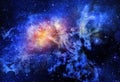 Starry deep outer space nebual and galaxy Royalty Free Stock Photo