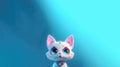 Starry Eyes A Cute Cartoon Cat. Generative AI