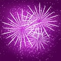 Starry fireworks on purple background