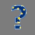 Starry interrogation point - 3d Starry blue symbol - Childhood, Decoration or Design concept Royalty Free Stock Photo