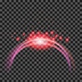 Starry Light Background. Pink Red Glowing Lines Royalty Free Stock Photo