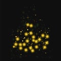 Starry Light Background. Yellow Glowing Stars Royalty Free Stock Photo