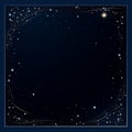 starry night background with a square frame on a dark blue background Royalty Free Stock Photo