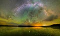 Starry night at a beautiful lake