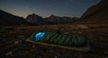 Starry Night Camping in Mountain Range Royalty Free Stock Photo