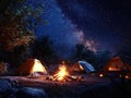 Starry Night Camping Royalty Free Stock Photo