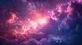 Starry Night Dreamscape: A Captivating Abstract Background with Pink and Purple Clouds, Stardust, and Blinking Stars Royalty Free Stock Photo