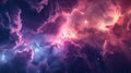 Starry Night Dreamscape: A Captivating Abstract Background with Pink and Purple Clouds, Stardust, and Blinking Stars Royalty Free Stock Photo