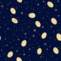 A starry night Easter pattern with glowing egg constellations against a deep blue sky Royalty Free Stock Photo