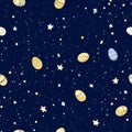 A starry night Easter pattern with glowing egg constellations against a deep blue sky Royalty Free Stock Photo