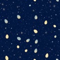 A starry night Easter pattern with glowing egg constellations against a deep blue sky Royalty Free Stock Photo