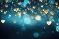 Starry Night of Hearts: A Dreamy Valentine's Day Celebration Background - Generative AI