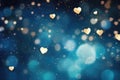 Starry Night of Hearts: A Dreamy Valentine's Day Celebration Background - Generative AI