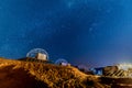 Starry night with Martian domes in Wadi Rum, Jordan Royalty Free Stock Photo