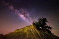 Starry night with Milky Way Galaxy rising in Kudat Sabah North Borneo. Image contain Noise and Grain due to High ISO.