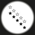 Starry night pattern, celestial design. Cosmic stars in circle. Vector illustration. EPS 10.