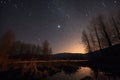 Starry night reveals magical constellations intertwined., generative IA