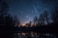 Starry night reveals magical constellations intertwined., generative IA