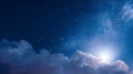 Starry Night Sky Above Glowing Cloudscape Royalty Free Stock Photo