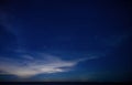 Starry night sky over calm sea beach Royalty Free Stock Photo