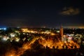 Starry night sky over the city of Brake Unterweser, Germany Royalty Free Stock Photo