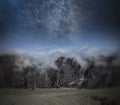 starry night sky over the mountains. Royalty Free Stock Photo