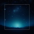 starry night sky with a square frame on a dark background Royalty Free Stock Photo