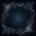 Starry Night Sky With Stars And Nebula Frame On A Black Background
