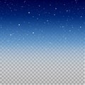 Starry night sky on transparent background - vector design element Royalty Free Stock Photo
