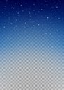 Starry night sky on transparent background - vector design element Royalty Free Stock Photo