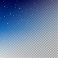 Starry night sky on transparent background - vector design element Royalty Free Stock Photo