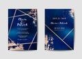 Starry Night Sky Trendy Wedding Invitation Card Set, Save the Date Celestial Template of Galaxy, Space, Stars